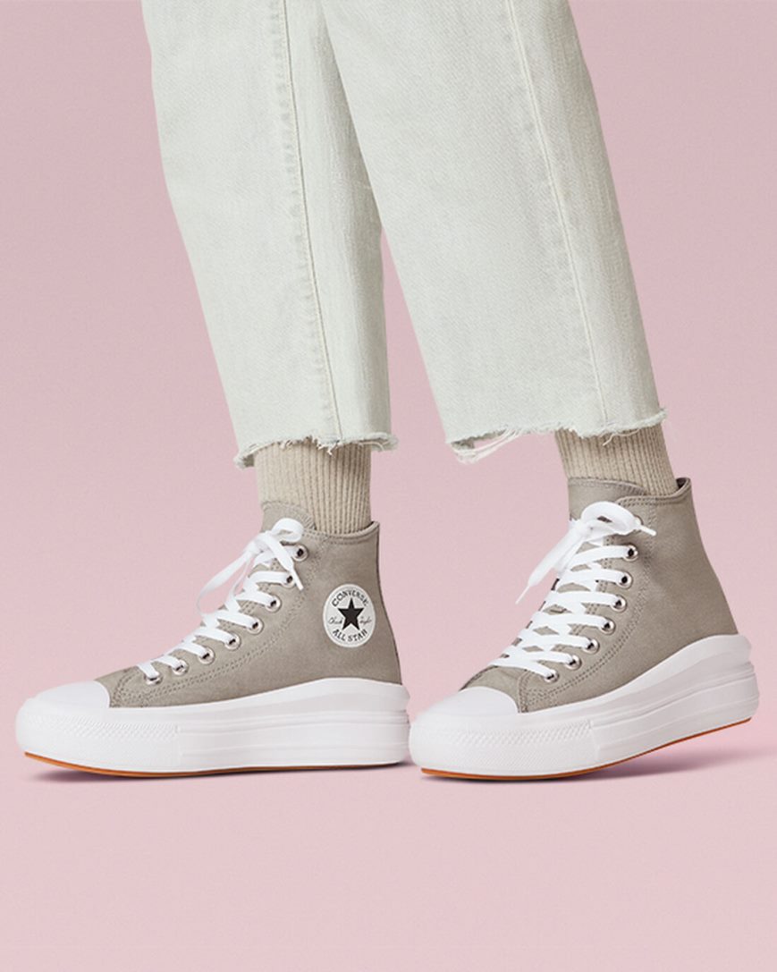 Women's Converse Chuck Taylor All Star Move High Top Platform Shoes Olive / White | AU 608E9H